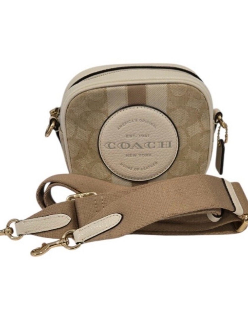 Coach Cream Mini Dempsey Camera Bag Crossbody Bag